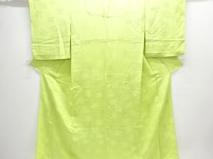 菊の葉模様織り出し単衣色無地着物